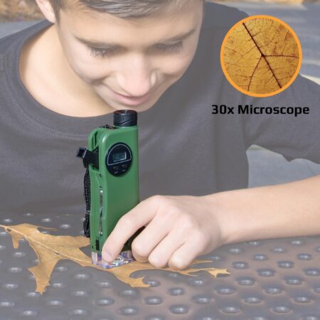 Carson X-Scope Kids 7 Function Multi Purpose Optical Pocket Tool with 30x Microscope, 8x T - Image 3