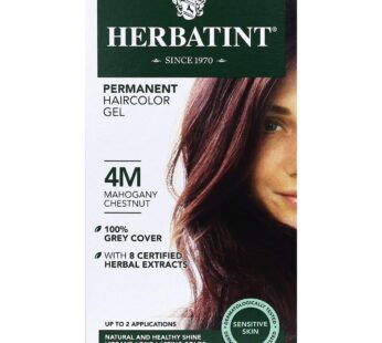 Herbatint Permanent Haircolor Gel, 4M Mahogany Chestnut, Alcohol Free, Vegan, 100% Grey Co