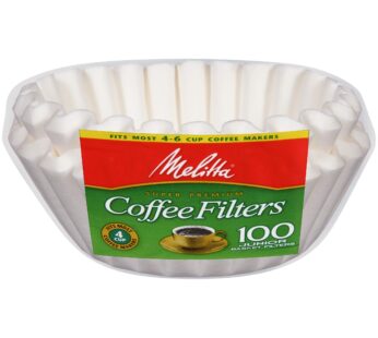 Melitta Junior Basket Coffee Filters White 100 Count