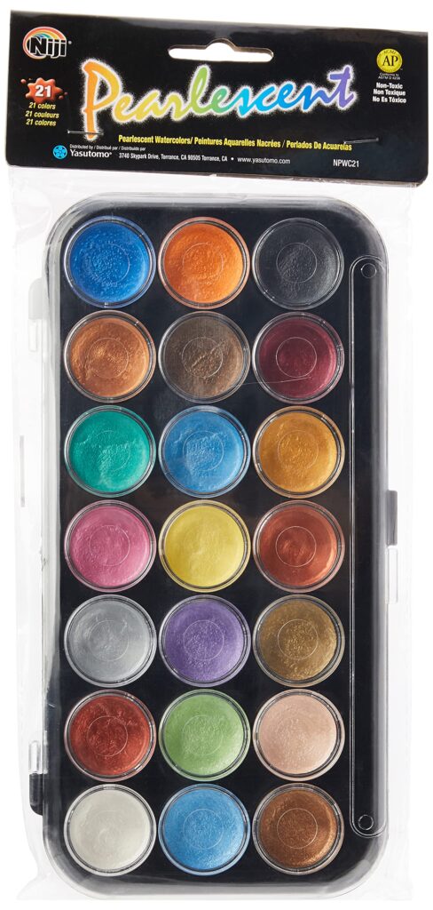 Yasutomo Paints NPWC21 Pearlescent Watercolor Set, 21-Colors, 1 Count (Pack of 1), Multico - Image 4