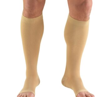 Truform 20-30 mmHg Compression Stockings for Men and Women, Knee High Length, Open Toe, Be