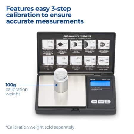 Series Digital Pocket Weight Scale, Stainless-Steel Backlit LCD 100g x 0.01g, (Black), AWS - Image 5