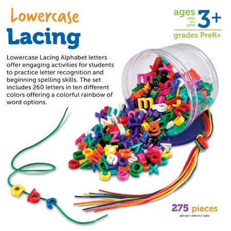 Learning Resources Lowercase Lacing Letters - 275 Pieces, Ages 3+, Toddler Alphabet Learni - Image 6