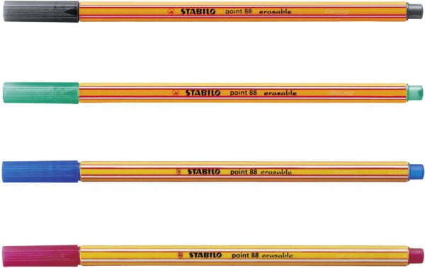 STABILO Fineliner point 88 - Wallet 4 x Erasables + 2 x ink Erasers + 4 Overwriters - Image 2