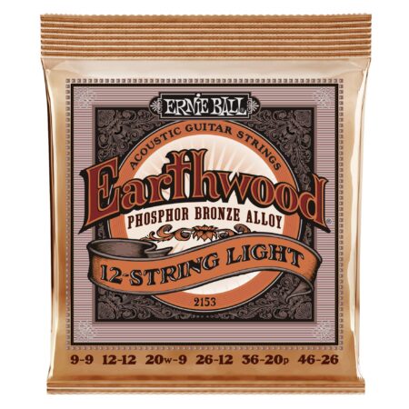 Ernie Ball Earthwood 12-String Light Phosphor Bronze Acoustic Guitar Strings, 9-46 Gauge (