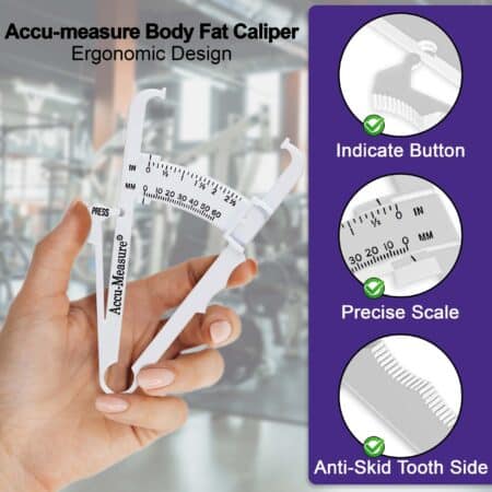 Accu-Measure Body Fat Caliper - Handheld BMI Body Fat Measurement Device - Skinfold Calipe - Image 6