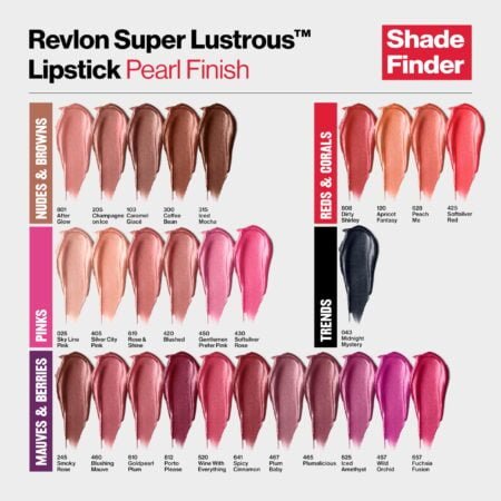 REVLON Lipstick, Super Lustrous Lipstick, Creamy Formula For Soft, Fuller-Looking Lips, Moisturized Feel in Mauves & Trends, Goldpearl Plum (610) 0.15 oz - Image 7
