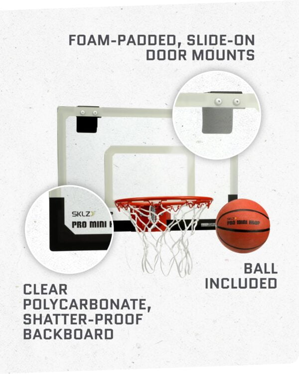 SKLZ 18" Mini Basketball Hoop with Shatterproof Backboard, Breakaway Rim, Heavy Duty Net, - Image 4