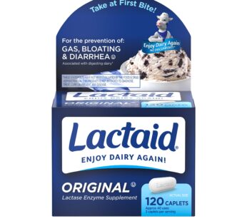 Lactaid Original Strength Lactose Intolerance Relief Caplets with Natural Lactase Enzyme,