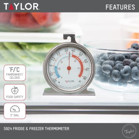 Taylor 5924 Large Dial Kitchen Refrigerator and Freezer Kitchen Analog Thermometer, 3 Inch - Image 4