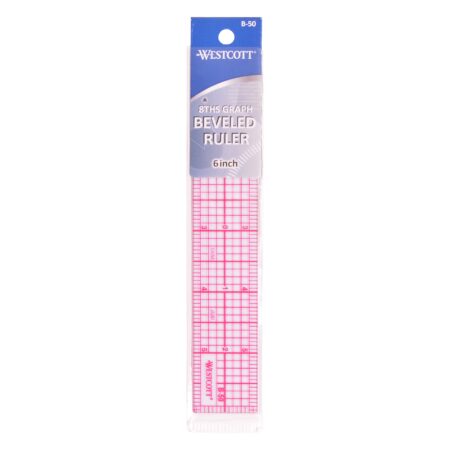 Westcott 8ths 6-Inch Beveled Transparent Ruler (B-50), Clear - Image 2