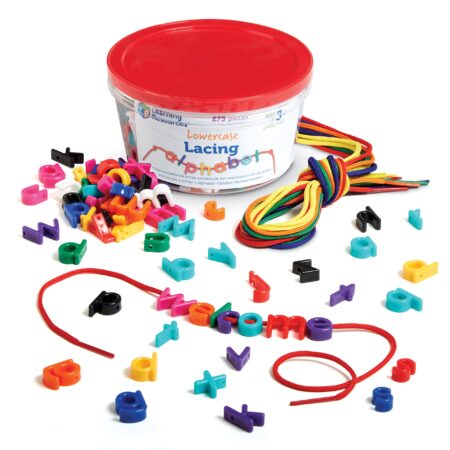 Learning Resources Lowercase Lacing Letters - 275 Pieces, Ages 3+, Toddler Alphabet Learni