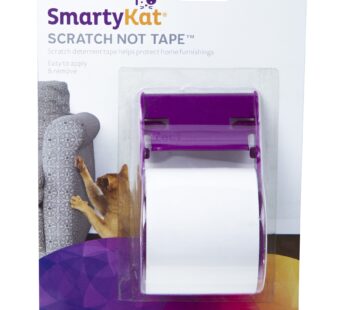 SmartyKat Scratch Not Scratch Deterrent Tape for Cats, Easy to Apply & Remove – White