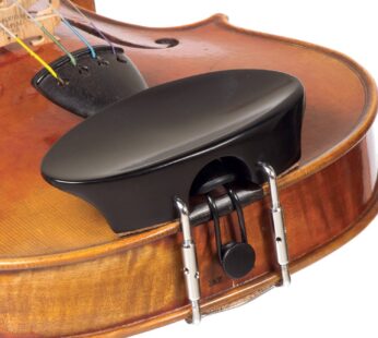 Flat Flesch 4/4 Violin Chinrest – Ebony with Standard Bracket