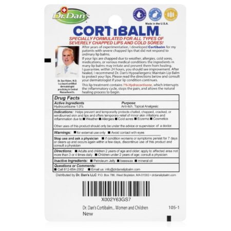 Dr. Dan's Cortibalm-5 Pack- for Dry Cracked Lips- Healing Lip Balm for Severely Chapped Lips - Designed for Men, Women and Children - - Image 2