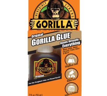 Gorilla Original Gorilla Glue, Waterproof Polyurethane Glue, 2 Ounce Bottle, Brown, (Pack
