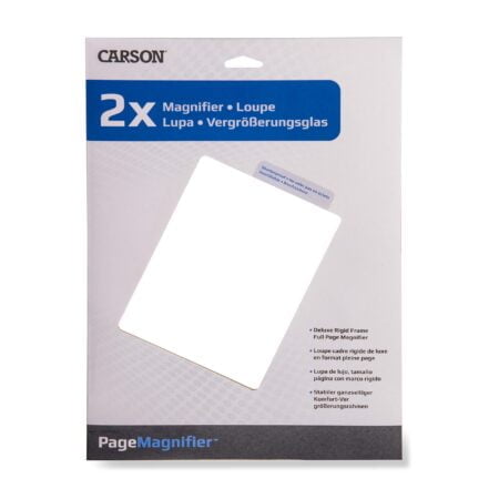 Carson 2x Power Rigid Frame 8.5x11 Inch Page Magnifier for Reading Newspapers, Magazines,