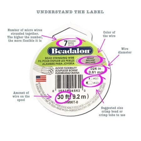 Beadalon 7 Strand Stainless Steel Bead Stringing Wire, 0.015 in / 0.38 mm, Bright, 30 ft / - Image 3