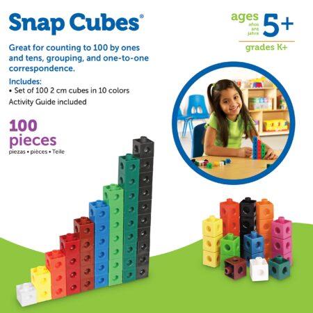 Learning Resources Snap Cubes - 100 Pieces, Ages 5+ Homeschool and Classroom Supplies, Edu - Image 6