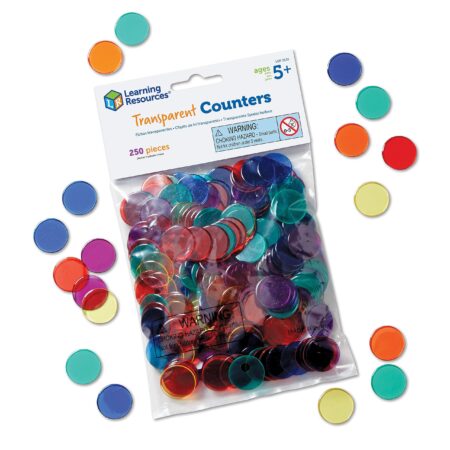 Learning Resources Transparent Color Counting Chips - 250 Pieces, Ages 5+, Math Counters f