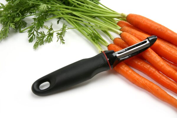 Norpro Bow Shape Peeler, Stainless Steel, Grip-EZ, Soft, Santoprene, One Size, Black - Image 2
