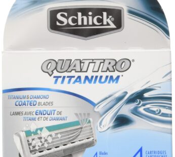 Schick Quattro Titanium Razor Blade Refills for Men – 4 Count (Pack of 2)