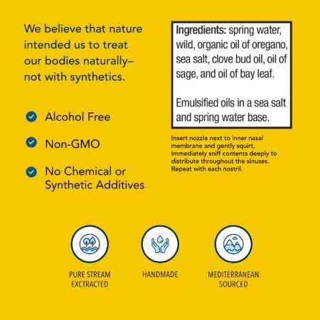 NORTH AMERICAN HERB & SPICE SinuOrega - 2 fl. oz. - All-Natural Nasal Spray - Oregano Oil - Image 4