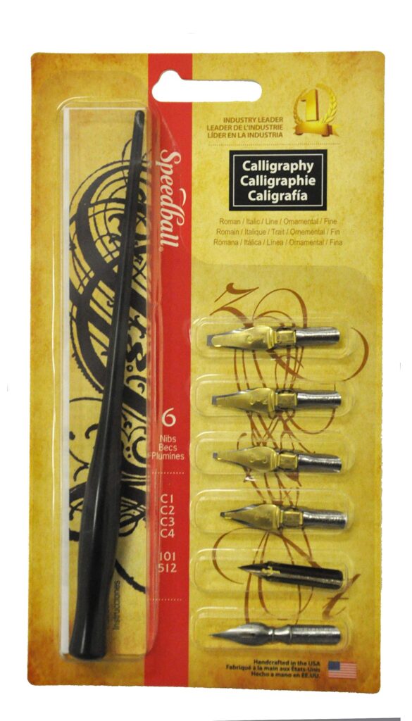 Speedball Calligraphy Pen Set - 1 Penholder w/ 4 Nibs, 2 Pen Tips - Image 4