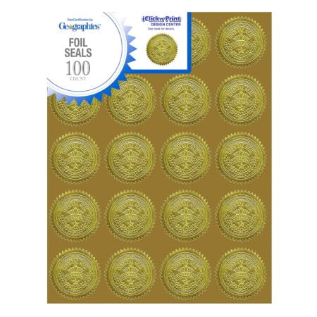 Geographics Gold Foil Award Certificate Seals, Embossed Official Seal of Excellence, 2 inc - Image 2