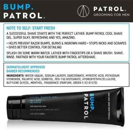 Bump Patrol Cool Shave Gel - Sensitive Clear Shaving Gel With Menthol Prevents Razor Burn, - Image 2