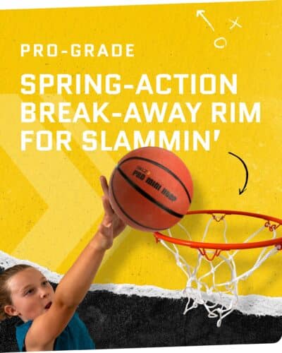 SKLZ 18" Mini Basketball Hoop with Shatterproof Backboard, Breakaway Rim, Heavy Duty Net, - Image 3