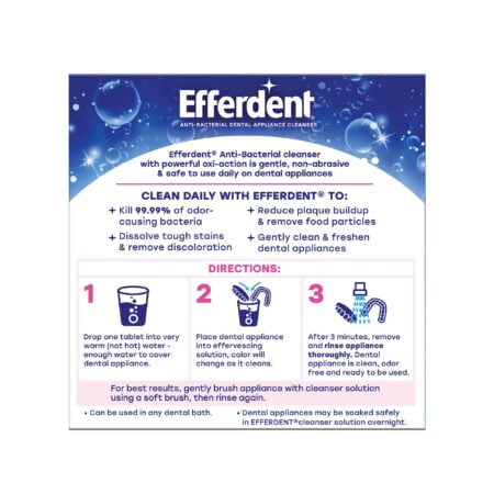 Efferdent Denture Cleanser Tablets, Complete Clean, Cleanser for Retainer and Dental Appli - Image 7