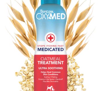 TropiClean Oxymed Medicated Cat & Dog Conditioner For Itchy Skin | Skin Soothing Oatmeal C