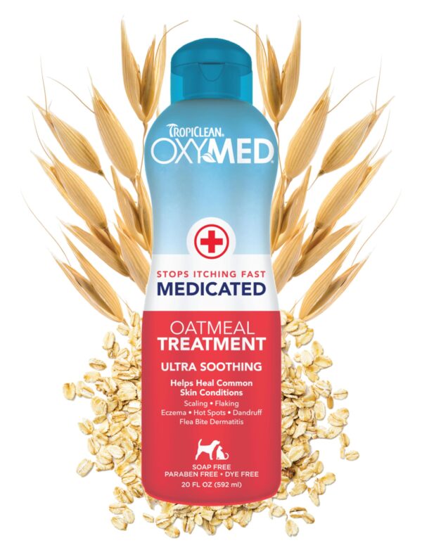 TropiClean Oxymed Medicated Cat & Dog Conditioner For Itchy Skin | Skin Soothing Oatmeal C