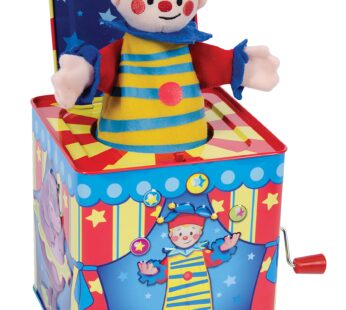 Schylling Silly Circus Jack in the Box – Classic Children’s Musical Toy – Colorful Embosse