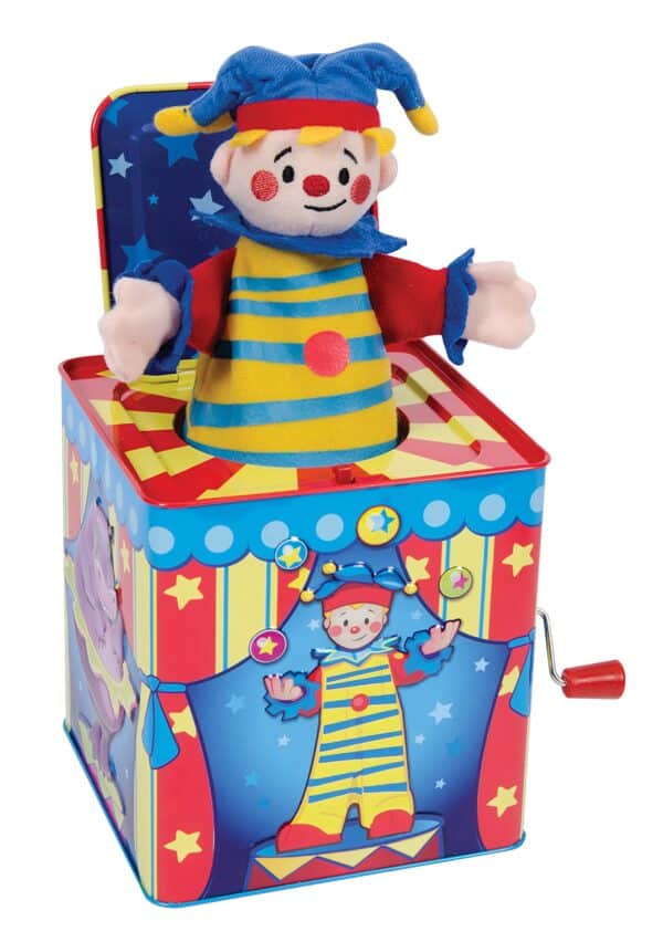 Schylling Silly Circus Jack in the Box - Classic Children's Musical Toy - Colorful Embosse