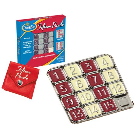 ThinkFun Fifteen Puzzle - Classic Puzzle Game, Perfect for Travel, Can Fit in Your Pocket