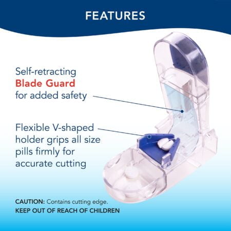 Apex Ultra Pill Cutter - Pill Splitter With Retracting Blade Guard - For Cutting Small Pil - Image 2