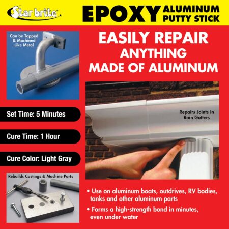 STAR BRITE Waterproof Epoxy Aluminum Putty Stick - Quick & Permanent Repairs for Boats, RV - Image 2