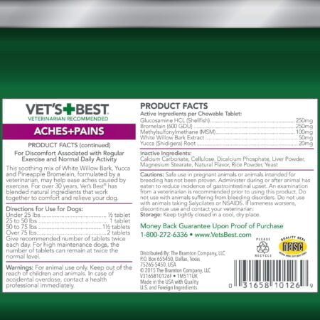 Vet?s Best Aches + Pains Dog Supplement - Vet Formulated for Dog Occasional Discomfort and - Image 5