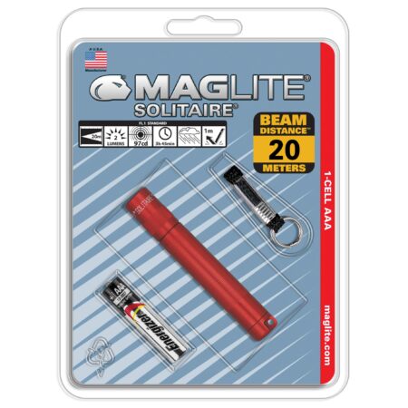 Maglite Solitaire Incandescent 1-Cell AAA Flashlight Red - K3A036