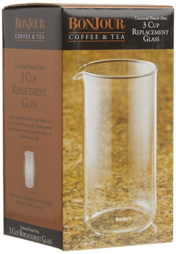 BonJour Coffee Glass French Press Universal Carafe Replacement, 12.7 Ounce, Clear - Image 2