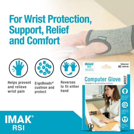 Brownmed - IMAK RSI Computer Glove - Comfortable Game Glove - Wrist Brace to Support Carpa - Image 6
