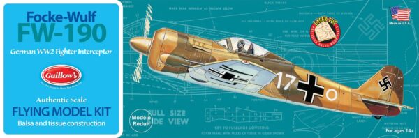 Guillow's Focke-Wulf FW-190 Model Kit, Small