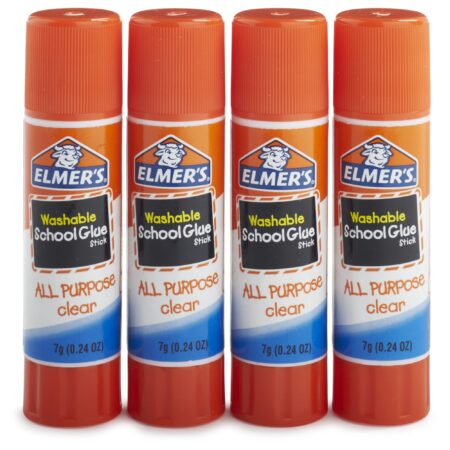 Elmer's All Purpose School Glue Sticks, Clear, Washable, 4 Pack, 0.24-ounce sticks - Image 4