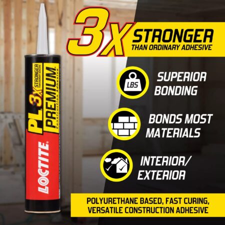 Loctite PL Premium Polyurethane Construction Adhesive, Versatile Construction Glue for Woo - Image 4