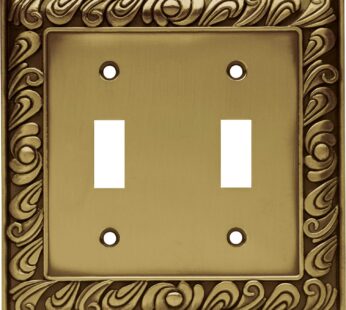 Franklin Brass Paisley Wall Plate, Tumbled Antique Brass Double Switch Cover Switch Cover,