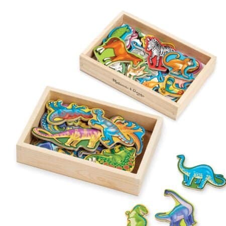 Melissa & Doug Wooden Magnets Set - Animals and Dinosaurs With 40 Wooden Magnets - Image 4