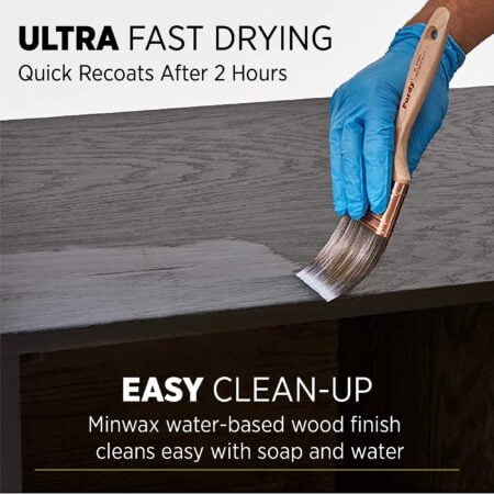 1/2 pt Minwax 25555 Clear Polycrylic Water-Based Protective Finish Gloss - Image 5