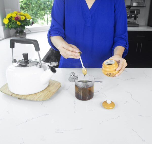 Joie Ceramic Beehive Honey Pot and Wooden Dipper, Mini - Image 4